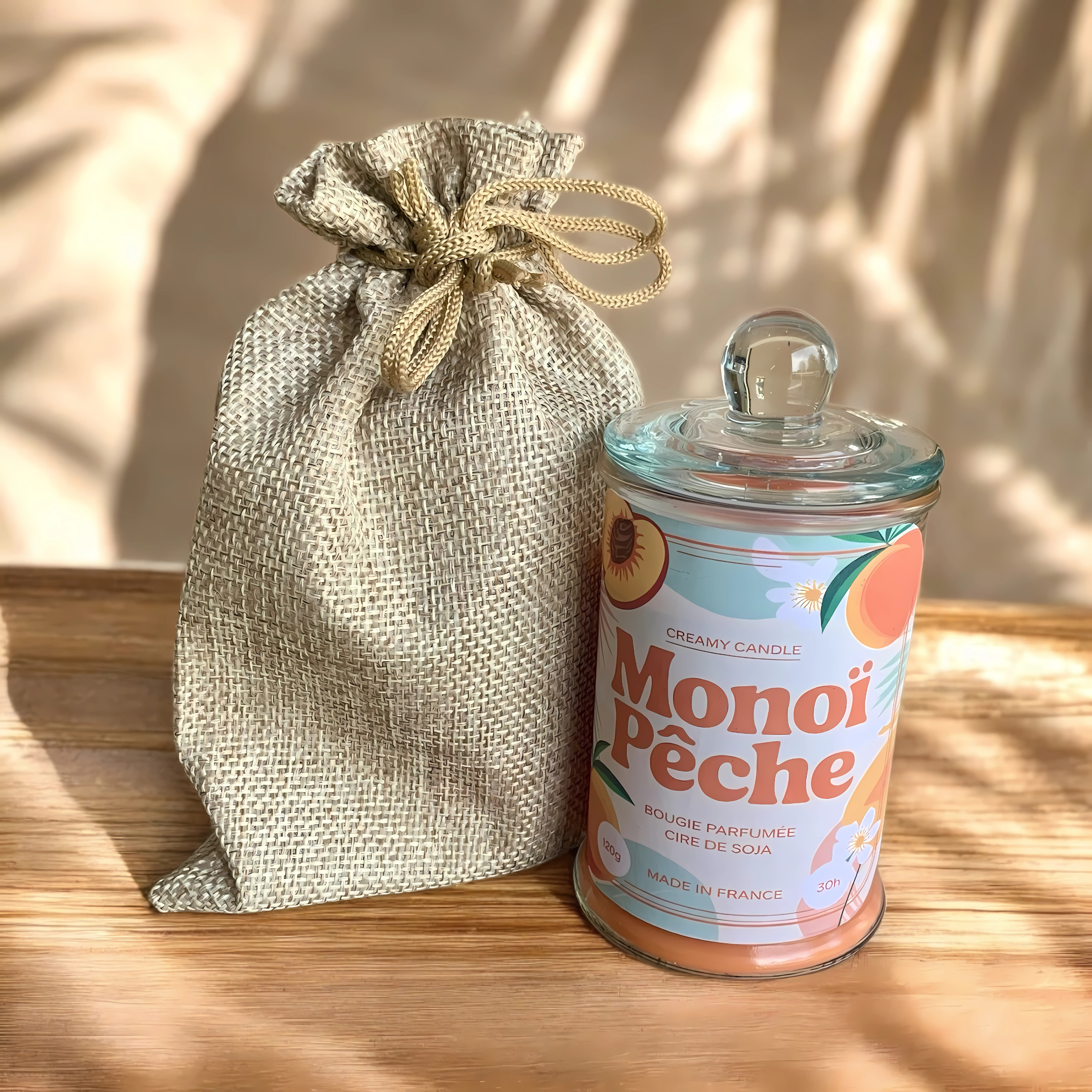 Bougie Parfumée - Monoï Pêche