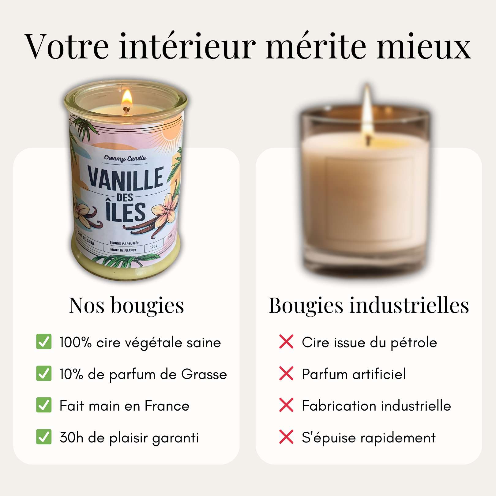Bougie Parfumée - Vanille des Îles