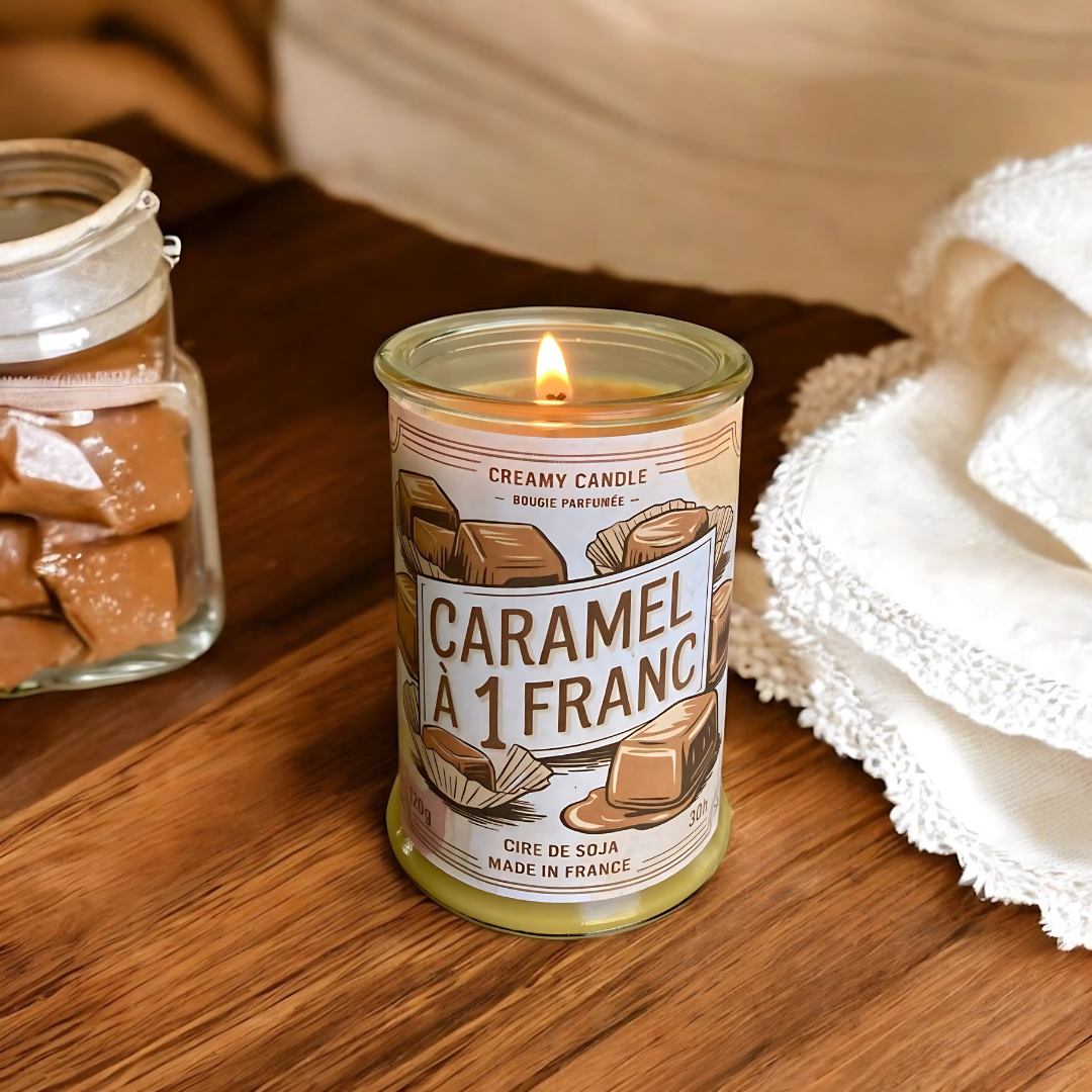 Bougie Parfumée - Caramel à 1 franc