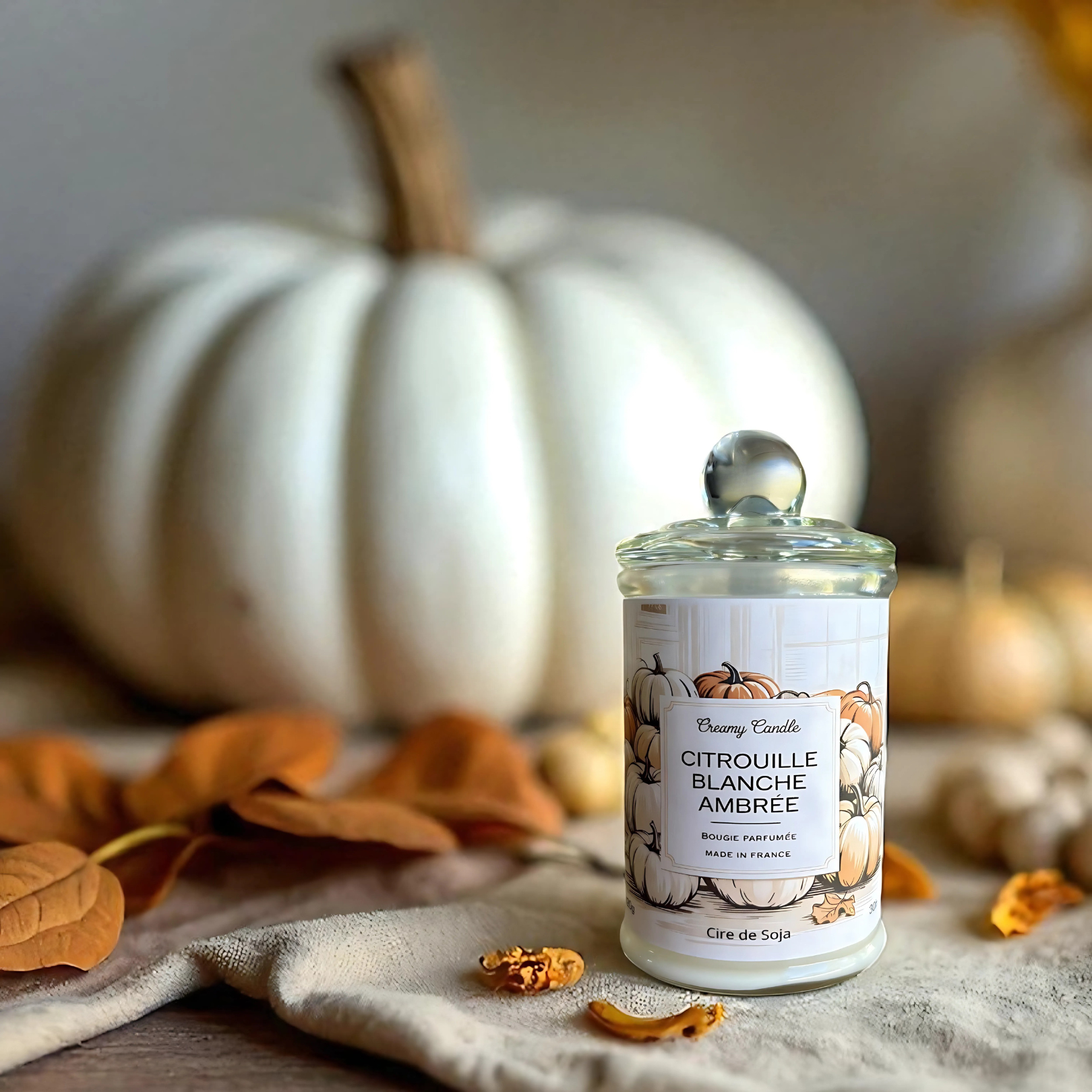 Bougie Parfumée - Citrouille Blanche Ambrée