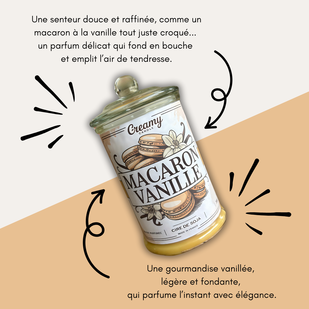 Bougie Parfumée - Macaron Vanille
