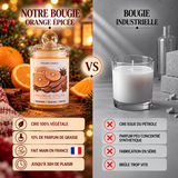 Bougie parfumée artisanale Orange Epicée - Cire de soja - Parfum de Grasse