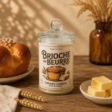 Bougie parfumée Brioche au Beurre en cire de soja avec brioche dorée