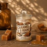 Bougie parfumée Caramel à 1 Franc en cire de soja avec caramel fondant