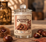 Bougie parfumée artisanale Châtaigne Grillée - Cire de soja - Parfum de Grasse