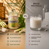Bougie parfumée artisanale Citronnelle - Cire de soja - Parfum de Grasse