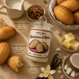 Bougie parfumée Madeleine d'Antan avec ses notes olfactives de lait, praliné, beurre et vanille