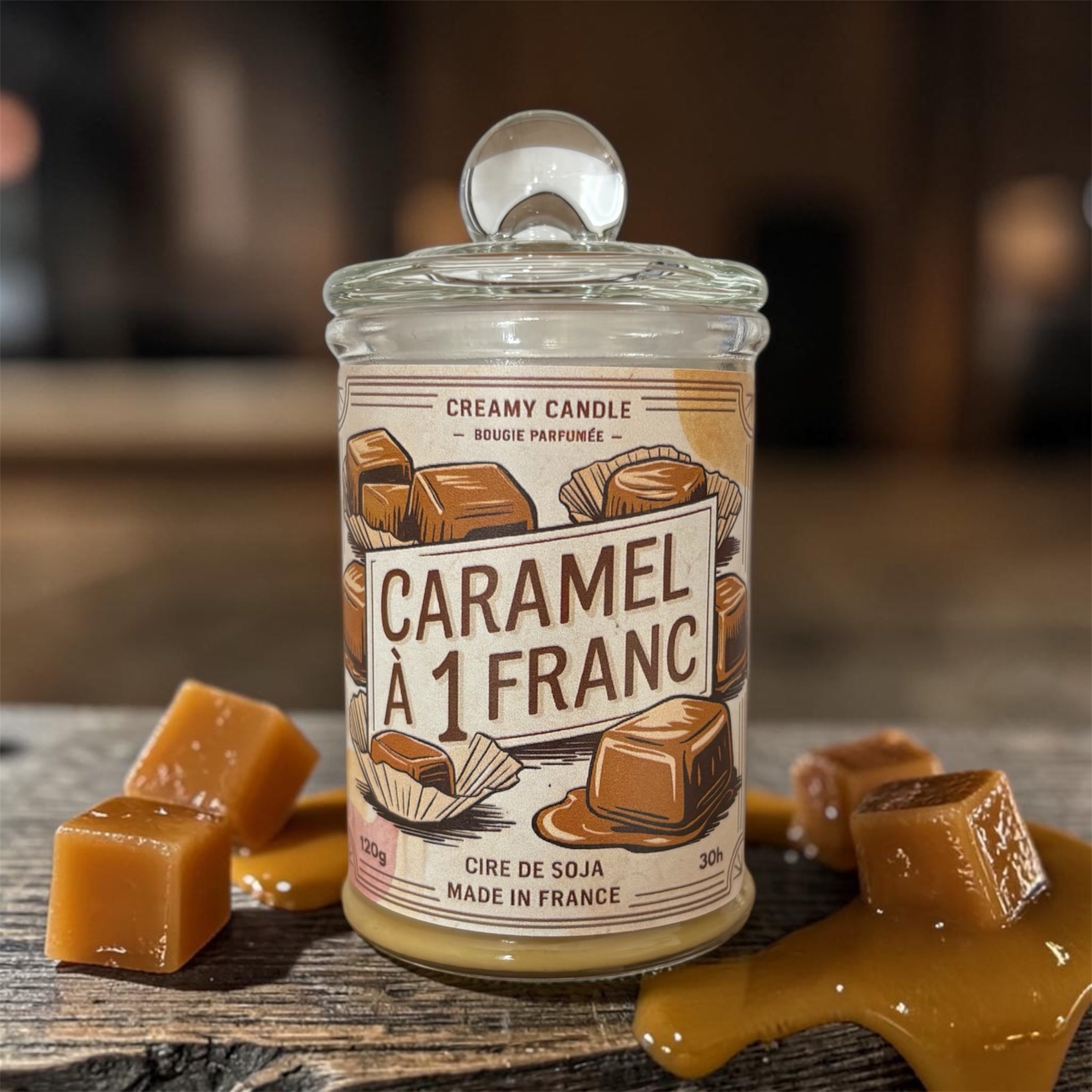 Bougie Parfumée - Caramel à 1 franc