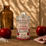 Bougie parfumée Pomme d'Amour en cire de soja avec pomme rouge et fruits frais