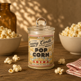 Bougie parfumée Pop-Corn en cire de soja avec pop-corn gourmand