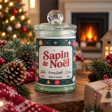 Bougie parfumée artisanale Sapin de Noël - Cire de soja - Parfum de Grasse